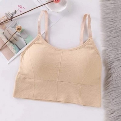 Camisoles & Tanks Women Tank Cami Crop Top Spaghetti Strap Camisole Padded Crop Tops for Women Girls Adjustable Strap Cami Br...