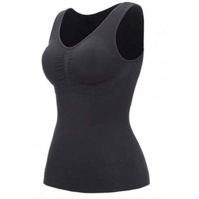 Shapewear Women's Shapewear Tank Top with Built in Bra - Black - C51905UHK2W