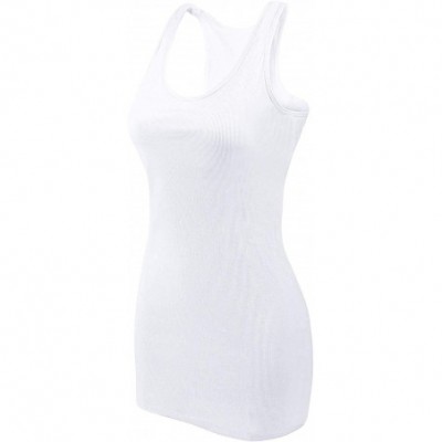 Camisoles & Tanks Womens Cotton Camisole Shelf Bra Cami Tank Top Strechy Undershirts 2 Pack - White - CK18ARCZ47C