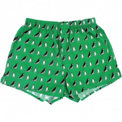 Boxers Men's Colorful Funny Animal All Over Print Cotton Boxer Shorts S-XXL - Green Husky Print - CP18ADOUUR6