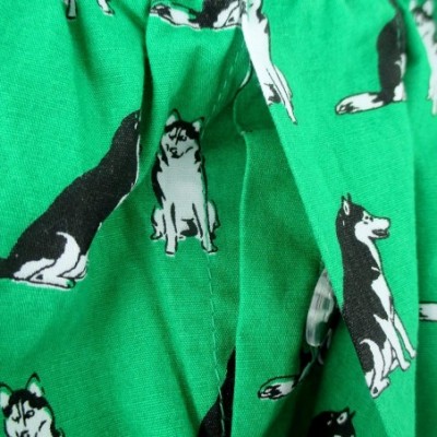 Boxers Men's Colorful Funny Animal All Over Print Cotton Boxer Shorts S-XXL - Green Husky Print - CP18ADOUUR6