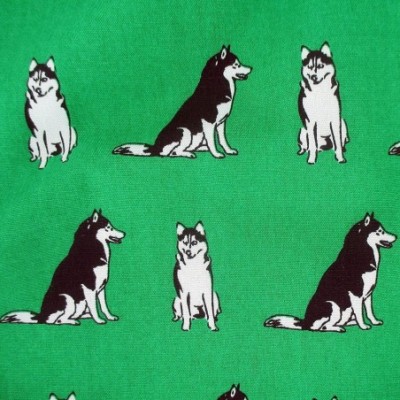 Boxers Men's Colorful Funny Animal All Over Print Cotton Boxer Shorts S-XXL - Green Husky Print - CP18ADOUUR6