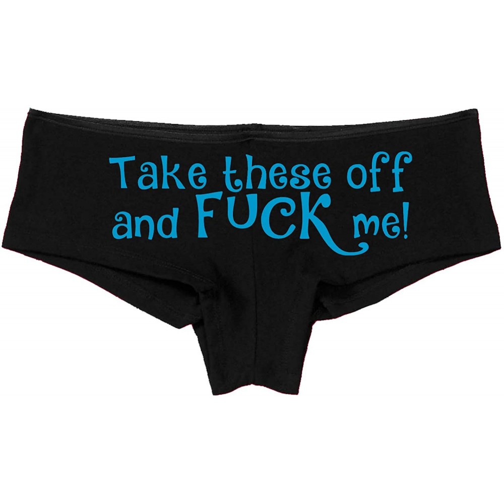 Panties Take These Off and Fuck Me Sexy Flirty Slutty White Underwear - Sky Blue - CQ18LRKG0WI