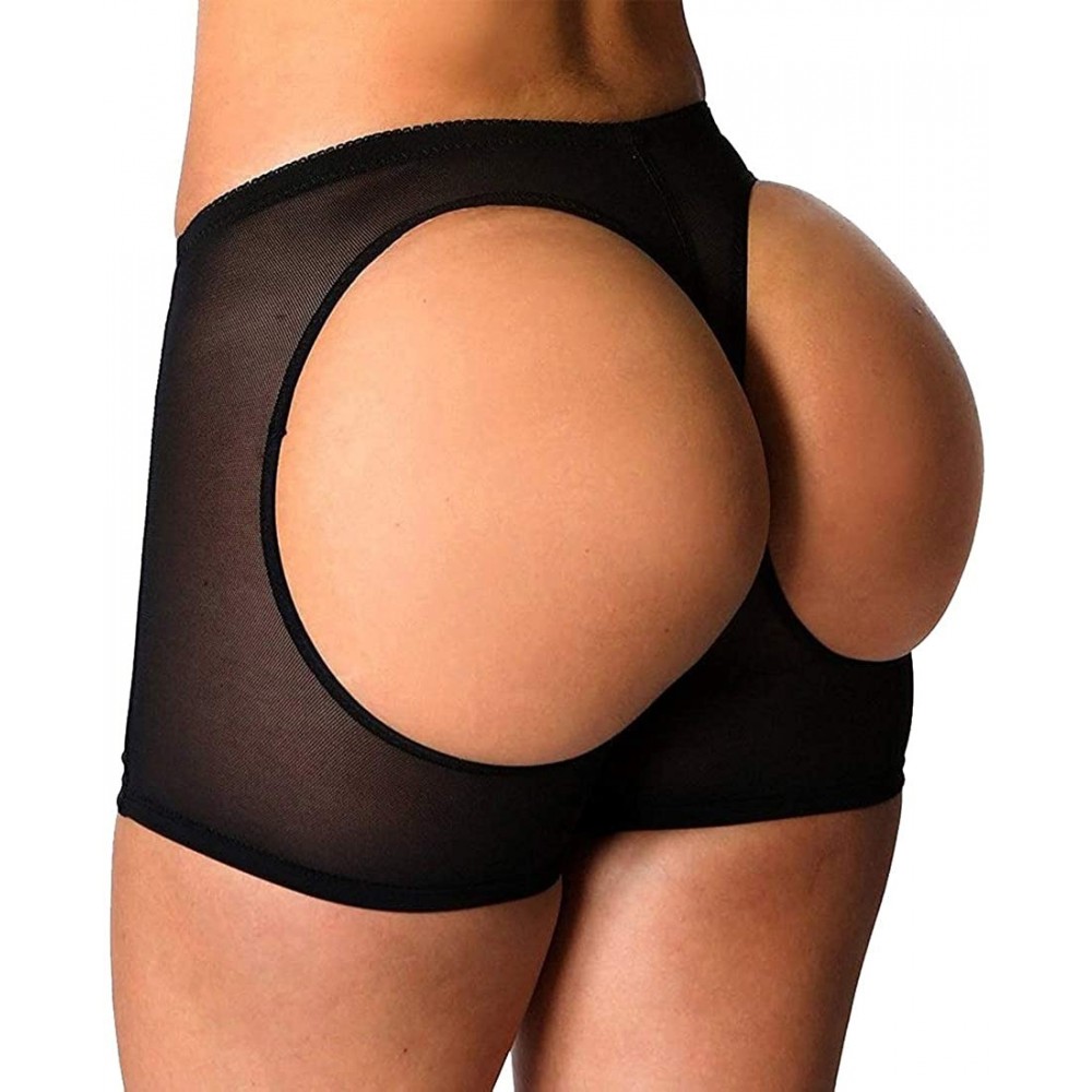 Shapewear Women's Butt Lifter Underwear Lace Boyshort Enhancer Panties Body Shaper - Black (Butt Lifter) - CH182E4OEZQ