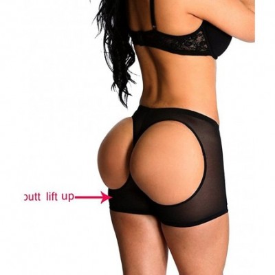 Shapewear Women's Butt Lifter Underwear Lace Boyshort Enhancer Panties Body Shaper - Black (Butt Lifter) - CH182E4OEZQ