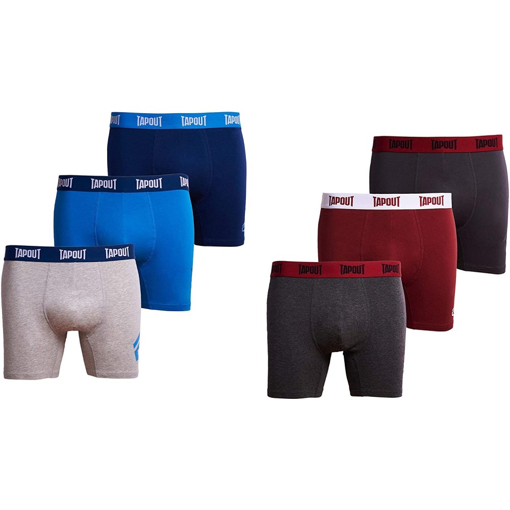 Boxer Briefs Mens Athletic Underwear - 6-Pack Stretch Athletic Boxer Briefs Training Breathable Athletic Fit No Fly - Turquoi...