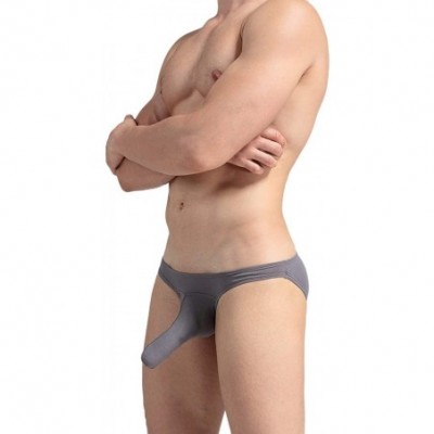 Briefs Men's Sexy Elephant Nasal Panties Modal Triangle Briefs - Char - CA18ZEHD2R6