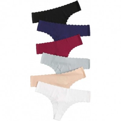 Panties Women's Seamless Thong Panty Underwear 6 Packs - Multi-1 - C3194XHIUR3