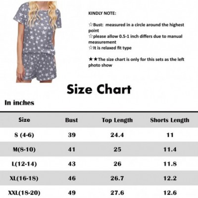 Sets Two Piece Tie Dye Lounge Sets Tank and Shorts Cotton Printed Pajama Set for Women - Star Gray - CY199Y4IOID