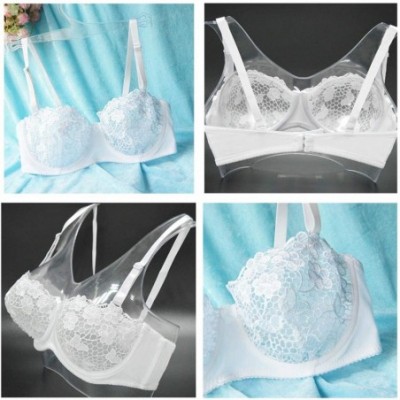 Bras Women See-Through Unlined Sheer Bra Sexy Underwired Lingerie Demi Bralette - White - C618QH8YH9E