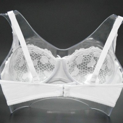 Bras Women See-Through Unlined Sheer Bra Sexy Underwired Lingerie Demi Bralette - White - C618QH8YH9E