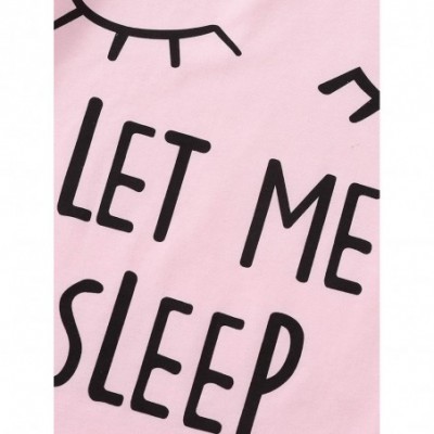 Sets Women's Sleepwear Closed Eyes Print Tee and Shorts Pajama Set - Pink - CK18MH3IOHO