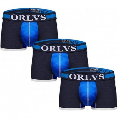 Boxer Briefs Men's Boxer Underwear Cotton Hip Underwear U Pouch - 3sapphire - CQ192SIXEKH