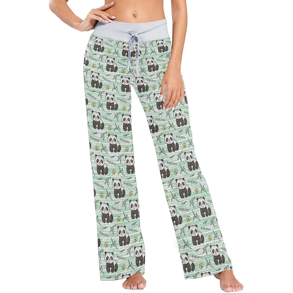 Bottoms Cute Baby Panda with Bamboo Women's Pajama Pants Lounge Sleep Wear - Multi - C519D3Q889T