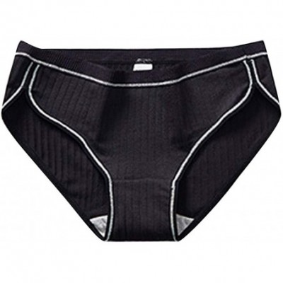 Accessories Sexy Underwear Women Sexy Pure Cotton Knickers Sexy Breathable Thread Underpants Underwear - Black - CV18XGA5QL7