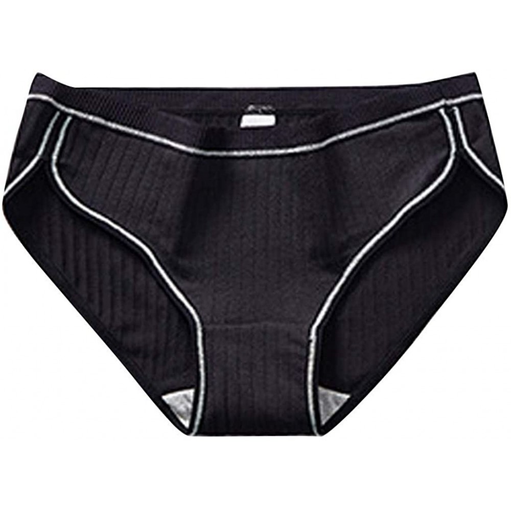 Accessories Sexy Underwear Women Sexy Pure Cotton Knickers Sexy Breathable Thread Underpants Underwear - Black - CV18XGA5QL7