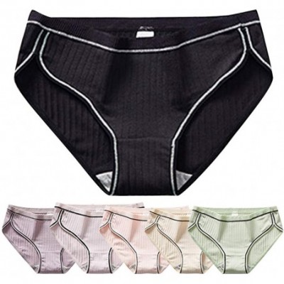 Accessories Sexy Underwear Women Sexy Pure Cotton Knickers Sexy Breathable Thread Underpants Underwear - Black - CV18XGA5QL7