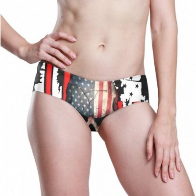 Panties Women Funny Briefs Afro-American Girl? Soft Invisible Seamless Underwear Panties - Usa Flag Skull American Pride - C7...