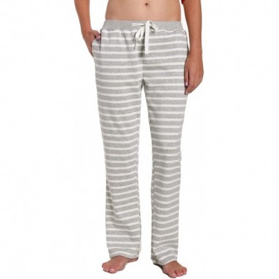 Bottoms Womens Sweatpants with Pockets - Stripes Grey White - CY1859CH7C5