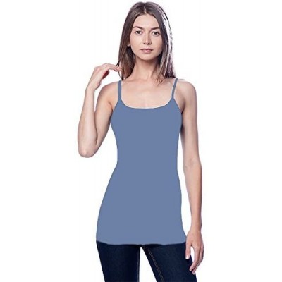 Camisoles & Tanks 4 Pack Active Basic Women's Basic Tank Top (L-Wh/Dk Pnk/Dnm Blu/Chcl) - CB17Y29OCGG