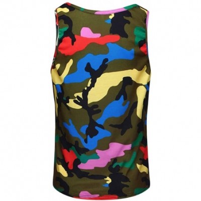 Briefs T-Shirt Camouflage Fashion Casual O-Neck Vest Sport Blouse - Camouflage - C719D0ML6YU