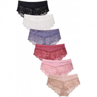 Panties 12 pieces of Briefs Boxer Women Sexy Lace Boyshort Panty S-3XL Regular + Plus Size - 7274-12pcs - CZ19EOCMSA6