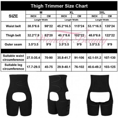 Shapewear Neoprene Thigh Trimmer Waist Trainer Weight Loss Belt Compression Wrap Sciatica Brace Fat Burner Butt Lift - Black ...