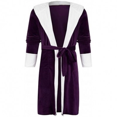 Robes Women Winter Plush Lengthened Shawl Bathrobe Home Clothes Long Sleeved Robe Coat Sexy Lingerie Sling Nightgown Purple -...