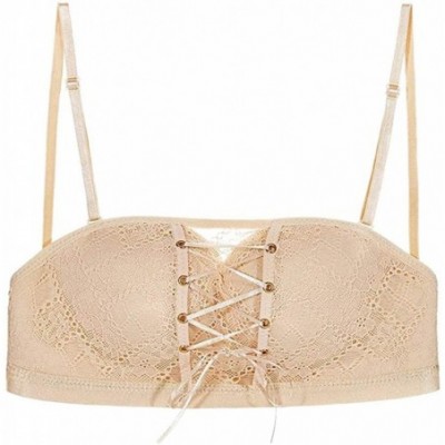 Bras Solid Strapless Bras Push Up Lace Up Bra Bandeau Tube Top Multiway Bra Convertible Underwear Corset Bra - A Beige - CH19...