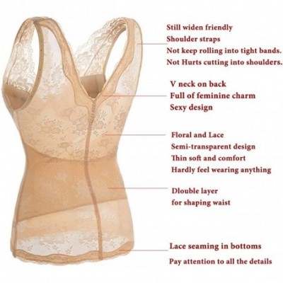 Shapewear Tummy Control Shapewear Plus Size For Women Underwear Bra Tank Top Body Shaper - Beige - CJ12OBXHC15