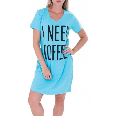 Nightgowns & Sleepshirts Sleep Long Length Nightshirt - Blue - C112MAP2P1P