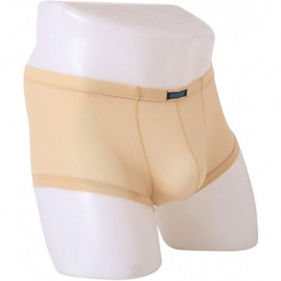 Boxer Briefs Men's Seamless Comfort Soft Silk Boxer Briefs - Nude - CU18CD8N99A