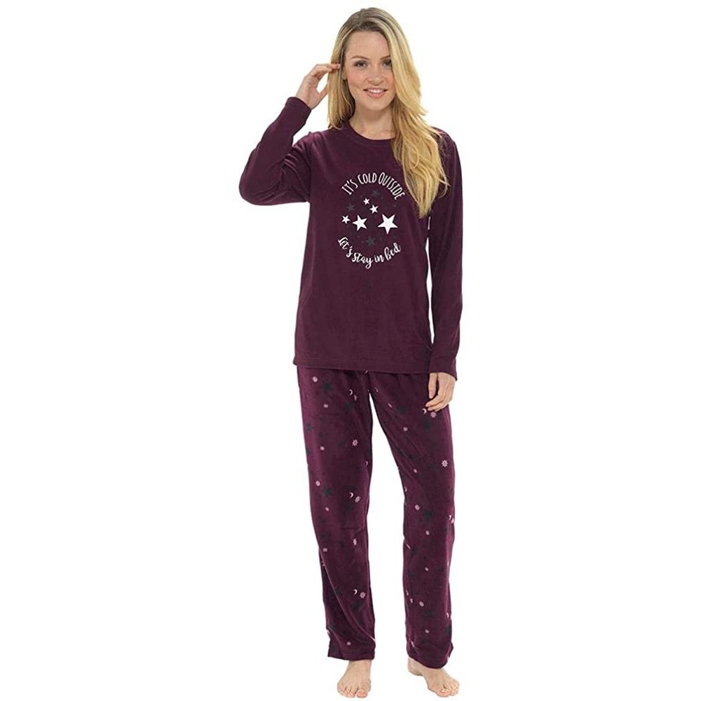 Sets Womens Pyjama Set Cosy & Soft Ladies Pyjamas Loungewear Nightwear PJ Sleepwear Sets - Plum It's Cold Outside - C618A6K0M0H