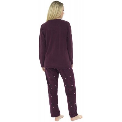 Sets Womens Pyjama Set Cosy & Soft Ladies Pyjamas Loungewear Nightwear PJ Sleepwear Sets - Plum It's Cold Outside - C618A6K0M0H