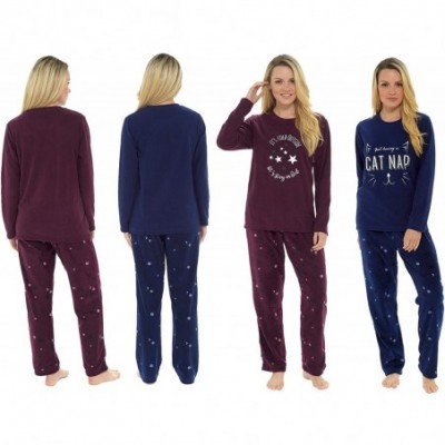 Sets Womens Pyjama Set Cosy & Soft Ladies Pyjamas Loungewear Nightwear PJ Sleepwear Sets - Plum It's Cold Outside - C618A6K0M0H