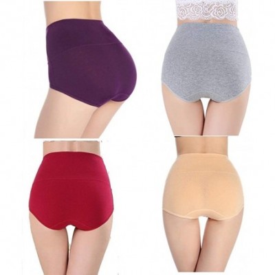 Panties Post Partum Underwear for Women-High Waist Tummy Control Cotton Panties Solid Color Briefs Soft Breathable Panties Mu...