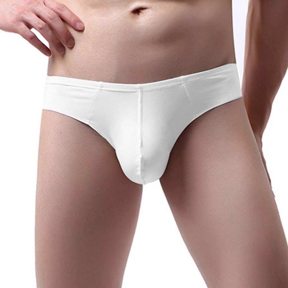 G-Strings & Thongs Men's Thong Underwear- Men's Butt-Flaunting Thong- Mens Underwear Briefs - White - CZ18Y4I60MU