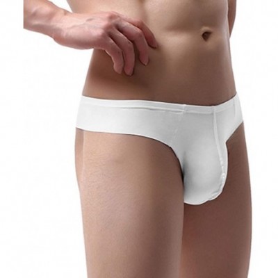 G-Strings & Thongs Men's Thong Underwear- Men's Butt-Flaunting Thong- Mens Underwear Briefs - White - CZ18Y4I60MU