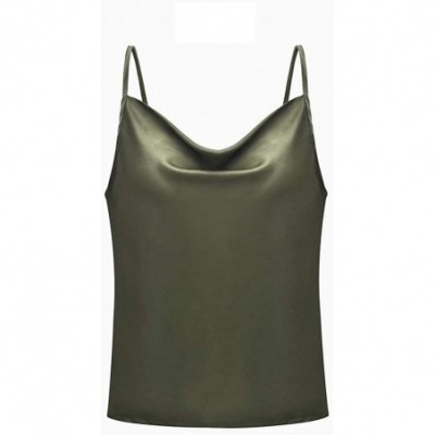 Camisoles & Tanks Women's Camisole Polyester Chiffon Shirt Top Seamless Cami - Olive Green - CK198S279WW