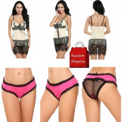 Baby Dolls & Chemises Women 5 Pack Lingerie Set Sexy Sleepwear V Neck Halter Nightwear Chemise Mini Teddy Babydoll - Random -...