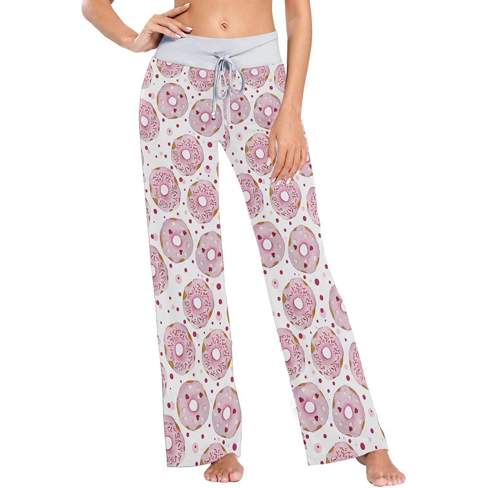 Bottoms Pink Donuts Women's Pajama Pants Lounge Sleep Wear - Multi - C819CZHWCRX