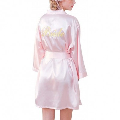 Nightgowns & Sleepshirts Embroidery Bride Bridesmaid Robes Dressing Gown Kimono Womens Satin Party Bathrobe Nightgown Nightwe...