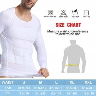 Undershirts Mens Body Shaper Tummy Control Slimming Vest Gynecomastia Undershirt Shapewear Compression Top - White - CB194HQS6S4