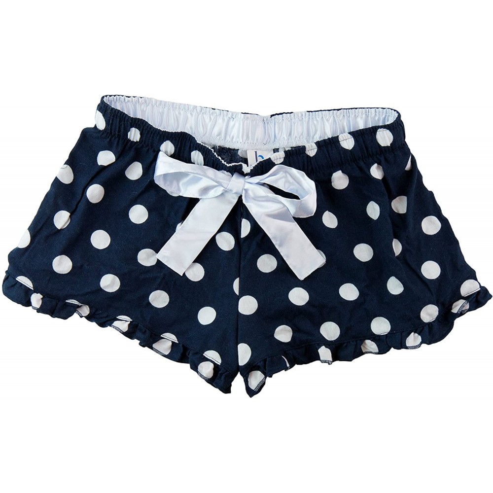 Sets Boxercraft Ruffled Seersucker PJ Short & HTC Garment Guide- Adult Sizes - Navy Dot - CV18DXGU3AK