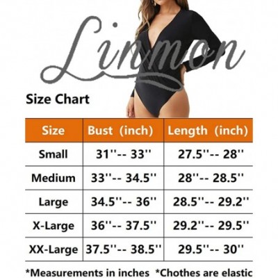 Shapewear Women's Long Sleeve Bodysuit Surplice Ruched Plunge V Neck Stretchy Jumpsuit Leotards - Orange - C919250KKT8