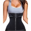 Shapewear Waist Trainer Corset Promotes Tummy Fat Burning Sport Workout Zipper & Hook - Black - CB183QTS5QY