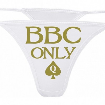 Panties BBC Only Queen of Spades White Thong Panties - Big Black Cock Only for Q of S Underwear - Gold - C1187NWXY5T