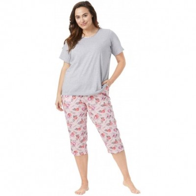 Nightgowns & Sleepshirts Women's Plus Size Sleep Tee Pajama Top - Heather Grey (0789) - C419D60Z34G