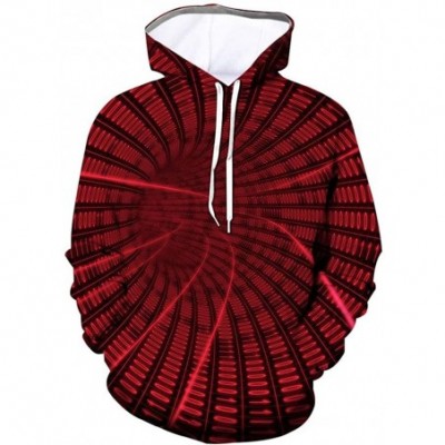 Shapewear Unisex Hoodies 3D Print Galaxy Pullover Hooded Sweatshirt Hoodies with Big Pockets - Red a - CB19453OTG6