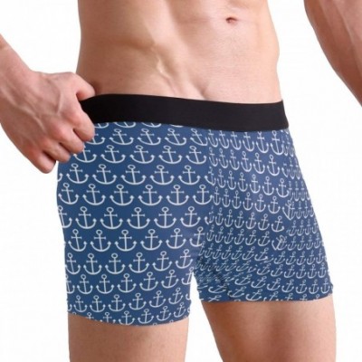 Boxer Briefs Mens Boxer Briefs Underwear Breathable Pouch Soft Underwear - Navy Blue Anchor - CU18ARKRNG4